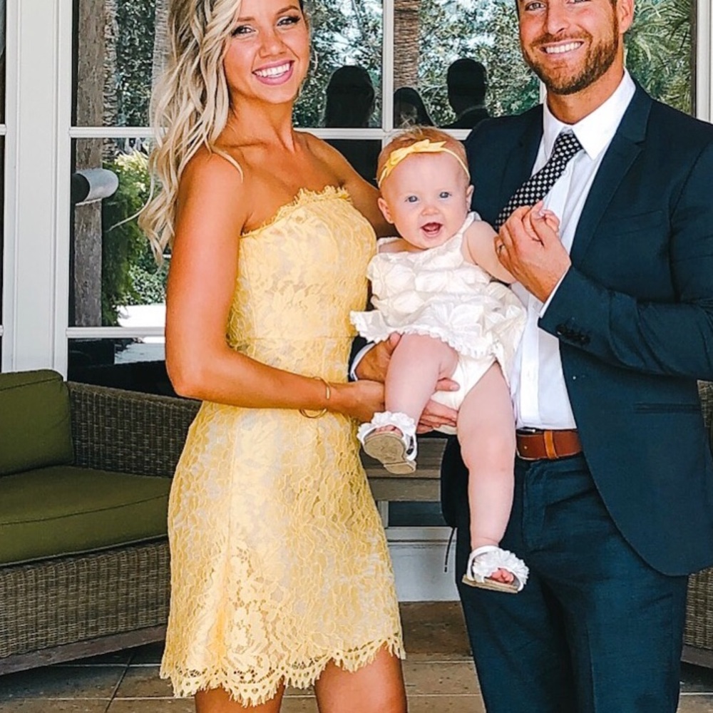 Lulus yellow lace dress